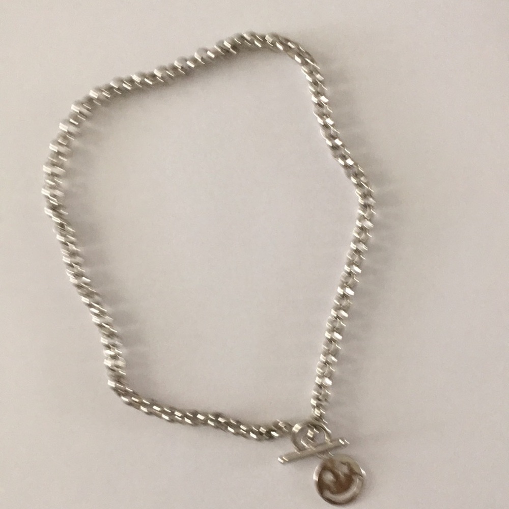 Silver rolo chain with silver smiley face charm - Picture 2 of 3
